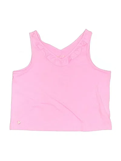 Pre-owned Lilly Pulitzer Kids' Tank Top Pink Ruffles Neckline Tops