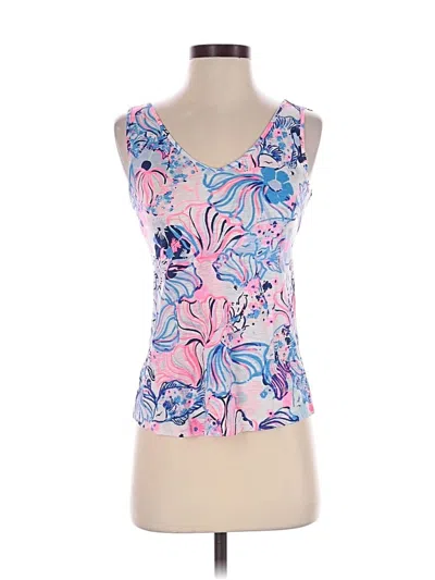 Pre-owned Lilly Pulitzer Tank Top Pink Sweetheart Neckline Tops