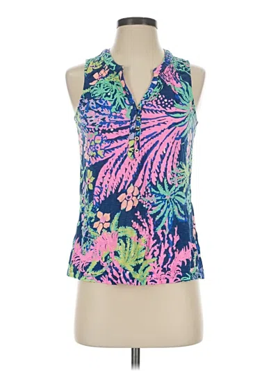 Pre-owned Lilly Pulitzer Tank Top Purple Halter Neckline Tops