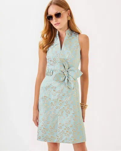 Lilly Pulitzer Tazie Mini Dress In Bluette Ditsy Daisy Metallic Brocade