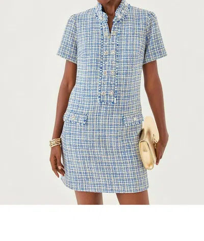 Lilly Pulitzer Teddy Boucle Shift Ocean Deep Dress In Tangier Teal In Blue