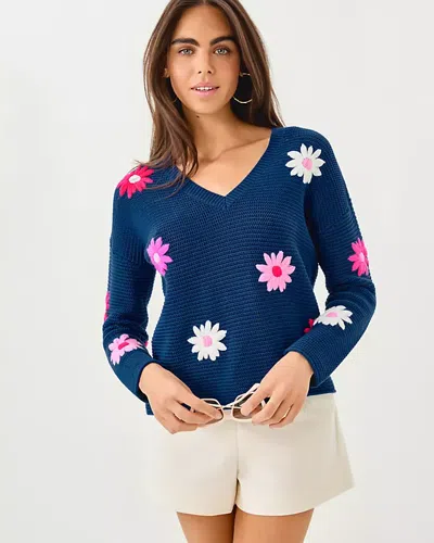 Lilly Pulitzer Tensley Embroidered Sweater In Blue