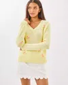 Lilly Pulitzer Tensley Sweater In Heathered Lemon Chiffon Bee Embroidery