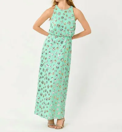 Lilly Pulitzer Teonna Maxi Dress In Mint Condition Sparkler Embellished Linen Blend In Green