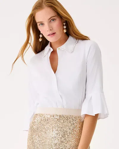Lilly Pulitzer The Pearl Lilly Shirt In White