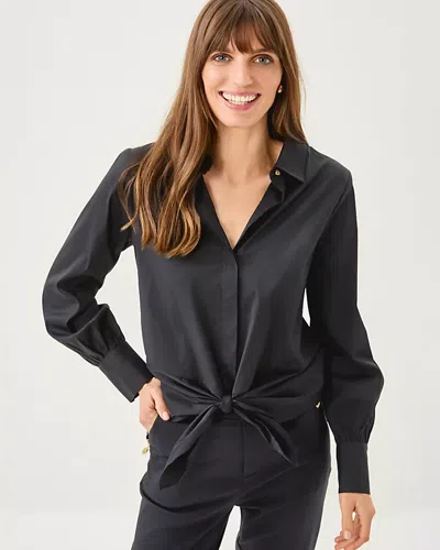 Lilly Pulitzer The Tie Lilly Shirt In Black