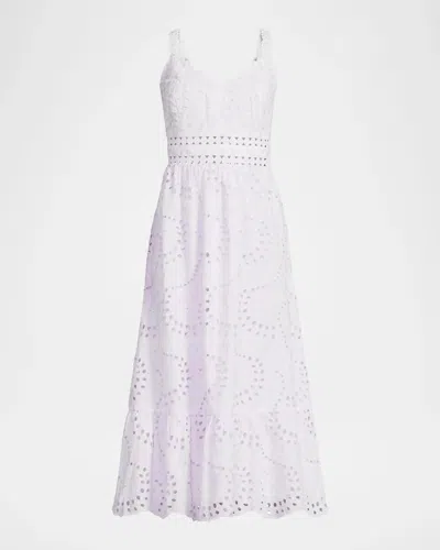 Lilly Pulitzer Tiah Eyelet Midi-dress In Hyacinth