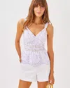 Lilly Pulitzer Tiah Eyelet Top In Water Hyacinth Dancing Daisies Eyelet