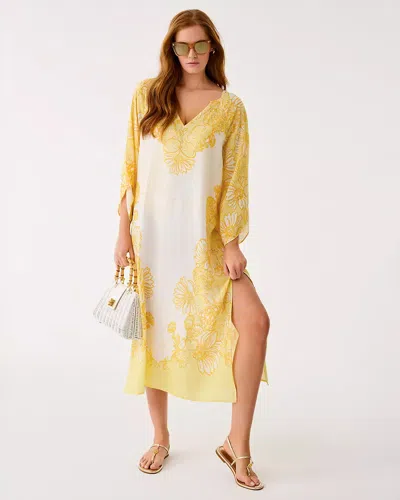 Lilly Pulitzer Tialah Maxi Caftan Cover-up In Yellow
