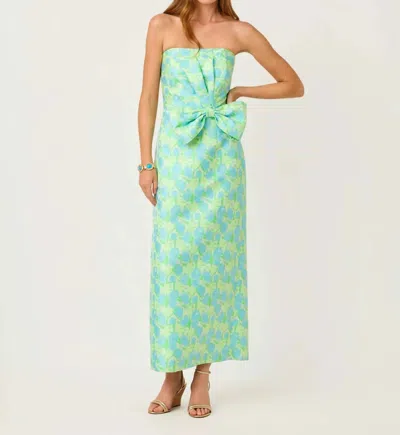 Lilly Pulitzer Tiernan Maxi Dress In Capri Blue Tulip Tango Jacquard In Animal Print
