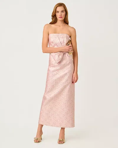Lilly Pulitzer Tiernan Strapless Maxi Dress In Conch Shell Pink Ritsy Ditsy Metallic Brocade In Multi