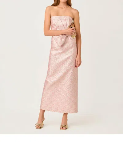 Lilly Pulitzer Tiernan Strapless Maxi Dress In Conch Shell Pink Ritsy Ditsy Metallic Brocade In Multi