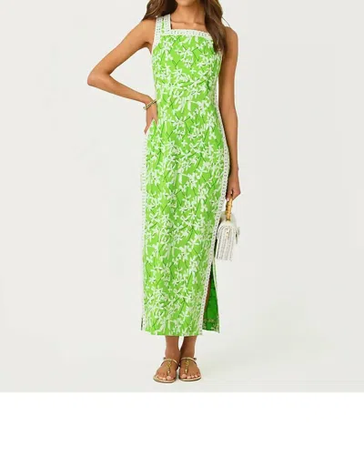 Lilly Pulitzer Tina Maxi Romper In Crocodile Green Liza Overprint In Animal Print