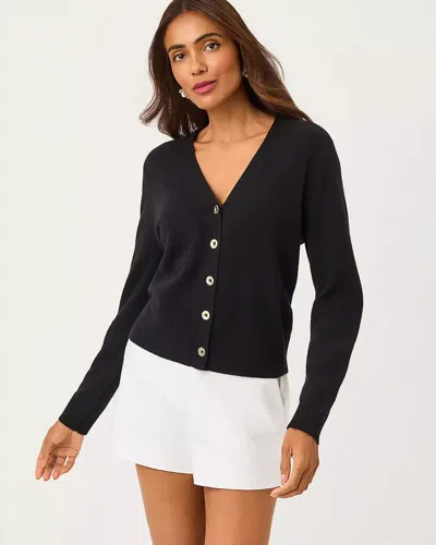 Lilly Pulitzer Tippery Cashmere Cardigan In Black