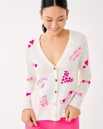 Lilly Pulitzer Tippery Embroidered Cardigan In White