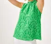 Lilly Pulitzer Tolya Sleeveless Top In Fauna Green Stacked Palm Burnout In Brown