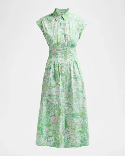 Lilly Pulitzer Tonya Cotton Midi Shirtdress In Green