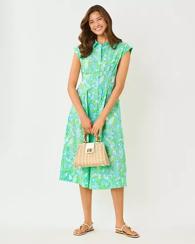 Lilly Pulitzer Tonya Midi Shirtdress In Green