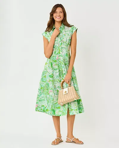 Lilly Pulitzer Tonya Midi Shirtdress In Green