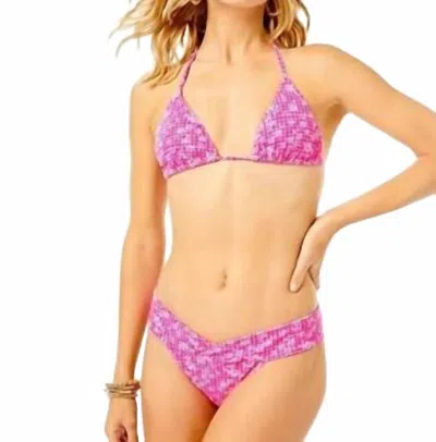 Lilly Pulitzer Trey Bikini Bottom In Aura Pink In Purple