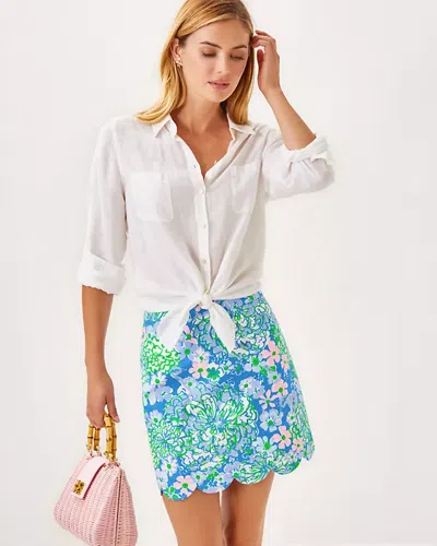 Lilly Pulitzer Tropper Mini Skirt In Sunwashed Blue Plumes In Bloom