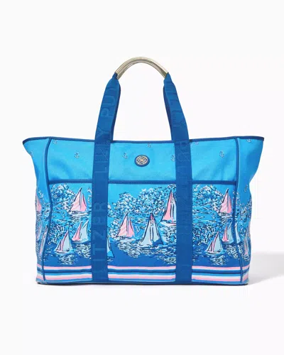 Lilly Pulitzer Trystin Oversized Canvas Tote In Blue