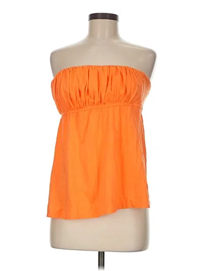 Pre-owned Lilly Pulitzer Tube Top Orange Strapless Neckline Tops