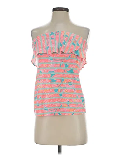 Pre-owned Lilly Pulitzer Tube Top Pink Strapless Neckline Tops