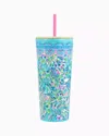 Lilly Pulitzer Tumbler With Straw In Blue Ibiza Cabana Cocktail