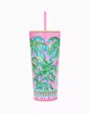 Lilly Pulitzer Tumbler With Straw In Pink Blossom Suite Views