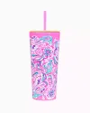 Lilly Pulitzer Tumbler With Straw In Prosecco Pink Dont Be Jelly