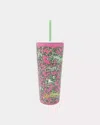 Lilly Pulitzer Tumbler With Straw In Pink