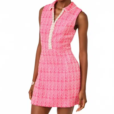 Lilly Pulitzer Twila Skirted Shift Romper In Cherry Blossom Pink Blurred Lines Boucle