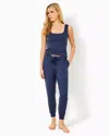 Lilly Pulitzer Upf 50+ 27" Lillabeth Pant In Heathered Med Blue X Noir