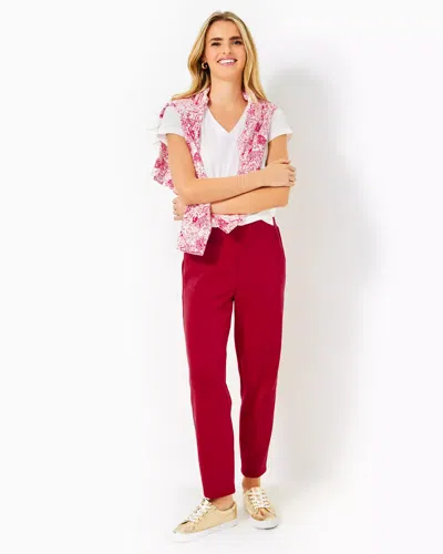 Lilly Pulitzer Upf 50+ 27" Riley Pant In Malbec Red