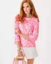 Lilly Pulitzer Callison Floral Top In Rousseau Pink Tulip To Tango In Rousseau Pink Tulip To Tango