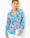 Lilly Pulitzer Upf 50+ Chillylilly Marlena Button Down Top In Multi Spring In Your Step