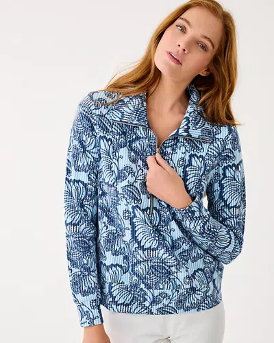Lilly Pulitzer Upf 50+ Eleni Pullover In Blue