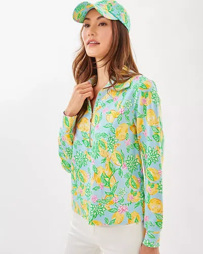 Lilly Pulitzer Upf 50+ Eleni Pullover In Bluette Make Lemonade