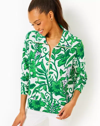 Lilly Pulitzer Upf 50+ Eleni Pullover In Fiddle Leaf Green Escape Plan