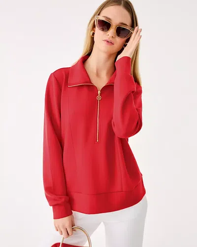 Lilly Pulitzer Upf 50+ Eleni Pullover In Red