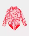 Lilly Pulitzer Upf 50+ Girls Alicia Rashguard One-piece Swimsuit