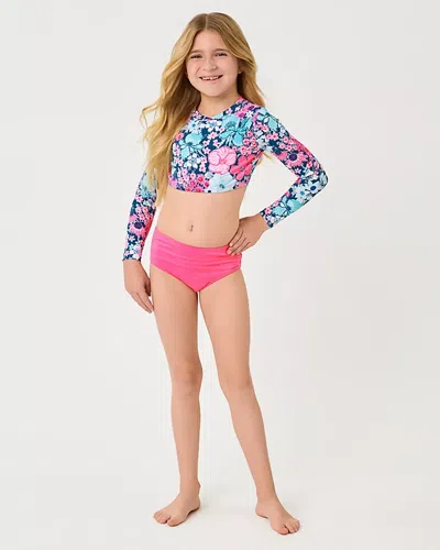Lilly Pulitzer Upf 50+ Girls Ibbie Rashguard Set In Pink