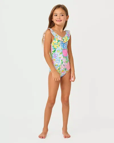 Lilly Pulitzer Kids' Upf 50+ Girls Janah Swimsuit In Multi