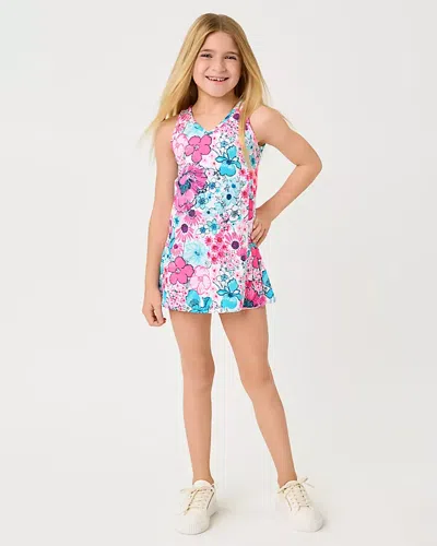 Lilly Pulitzer Upf 50+ Girls Mini Bacio Active Dress In Animal Print