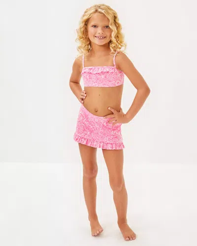Lilly Pulitzer Upf 50+ Girls Topher Bikini Set In Rousseau Pink Tidepool Treasures Swim