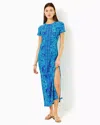 Lilly Pulitzer Upf 50+ Kaden Maxi Dress In Martinique Blue Jungle Oasis Engineered Chillylilly