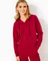 Lilly Pulitzer Upf 50+ Kendy Pullover In Malbec Red