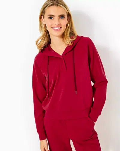 Lilly Pulitzer Upf 50+ Kendy Pullover In Malbec Red
