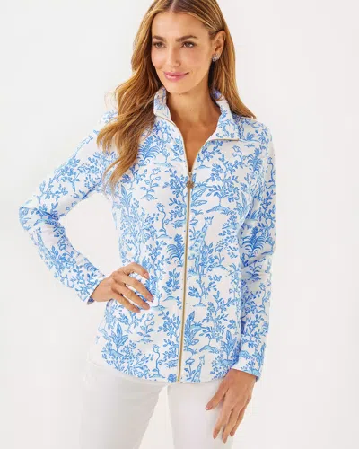 Lilly Pulitzer Upf 50+ Leona Zip-up Jacket In Resort White Tall Tales